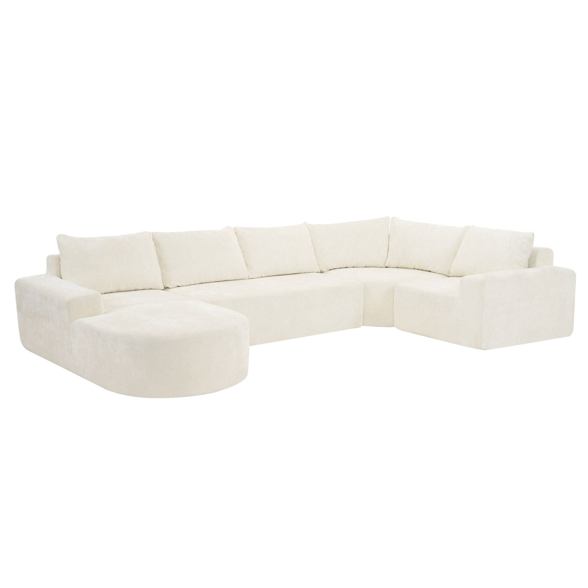 Modular Cloud Sectional Sofa Set with Deep Seating - Choose Beige, Dark Gray, or Dark Brown