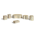 Elegant Marble Bathroom Accessories Set with Natural Veining - Light Brown or White