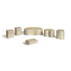 Elegant Marble Bathroom Accessories Set with Natural Veining - Light Brown or White