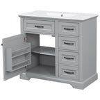 36" Bathroom Vanity with Sink and Soft Close Hinges - Dark Gray or White