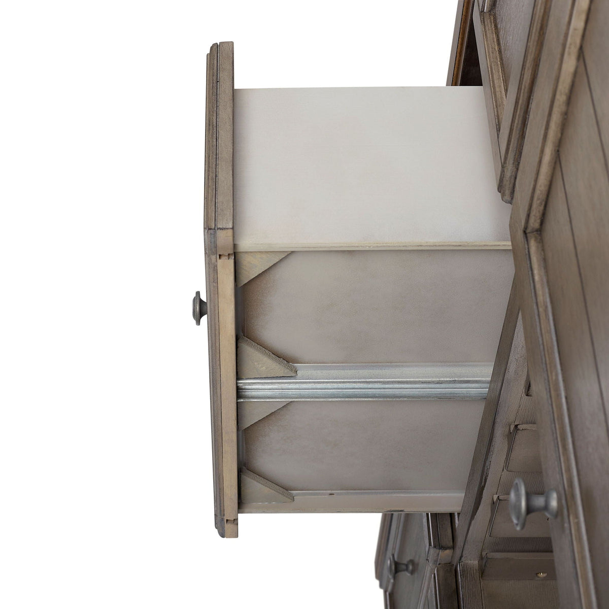 Rustic 2 Tone Server with Wine Storage - Gray