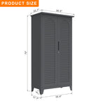 73'' Tall Metal Tool Storage Cabinet with Steel Construction - Gray