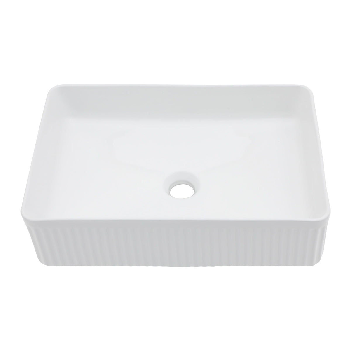 Modern Ceramic Vessel Bathroom Sink with Stain Resistance - White
