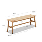 Woven Design Dining Bench with Cane Seat - Natural Oak
