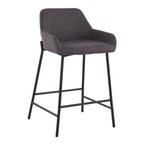 Industrial Fixed Height Counter Stool Set with Upholstered Seat - Multiple Colors