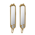 Set of 2 Wall Mirrors with Glass and Metal Frame