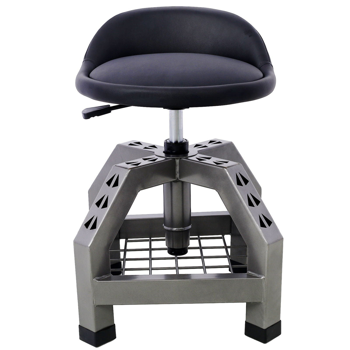 Pneumatic 360 Degree Swivel Creeper Stool with Adjustable Height - Red, Yellow, Green, Dark Gray
