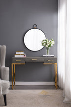 Black Contemporary Wall Mirror with Minimalist Frame - 24" W x 27.5" H