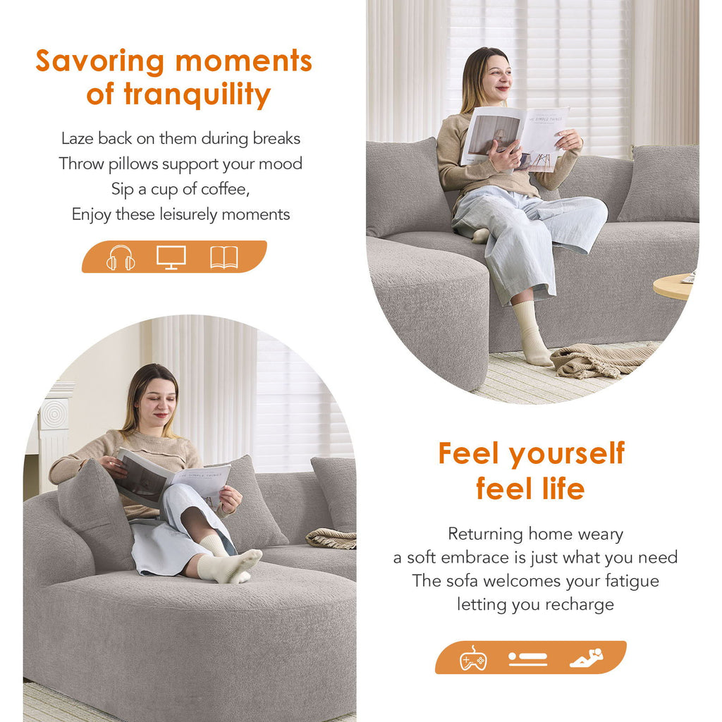 Combined Sofa with 4 Pillows