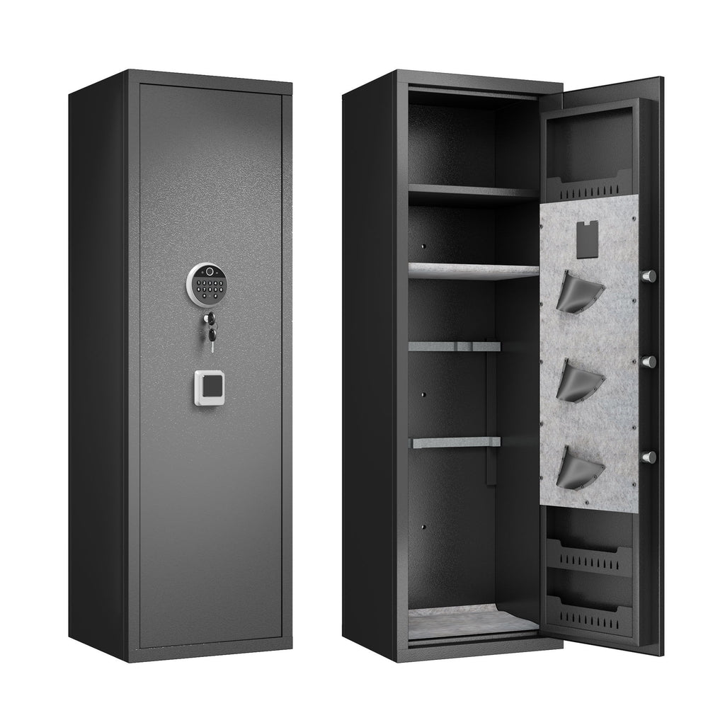 Fingerprint Keypad Safe with Quick Access - Black