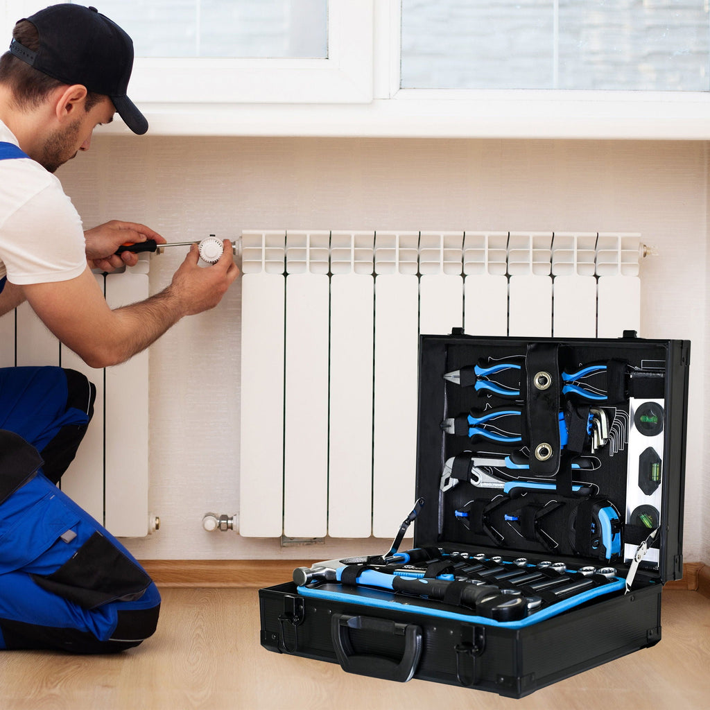 247-Piece Basic Home Maintenance Tool Kit with Aluminum Case - Blue