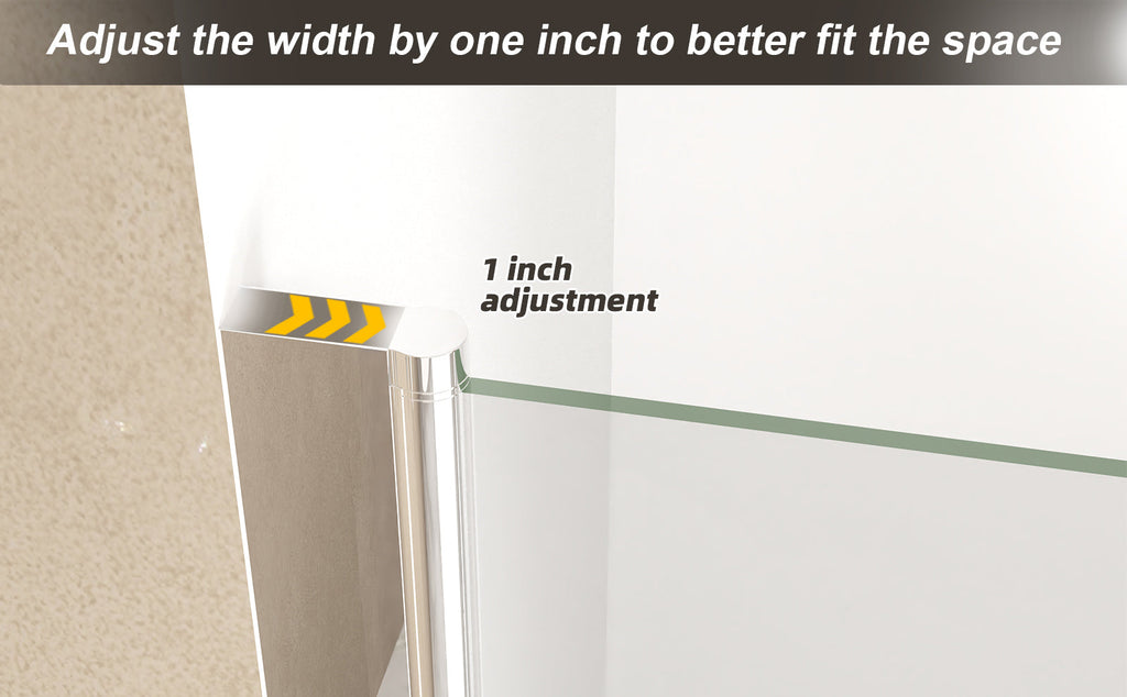 Bifold Shower Door with 6mm Tempered Glass - Brushed Nickel