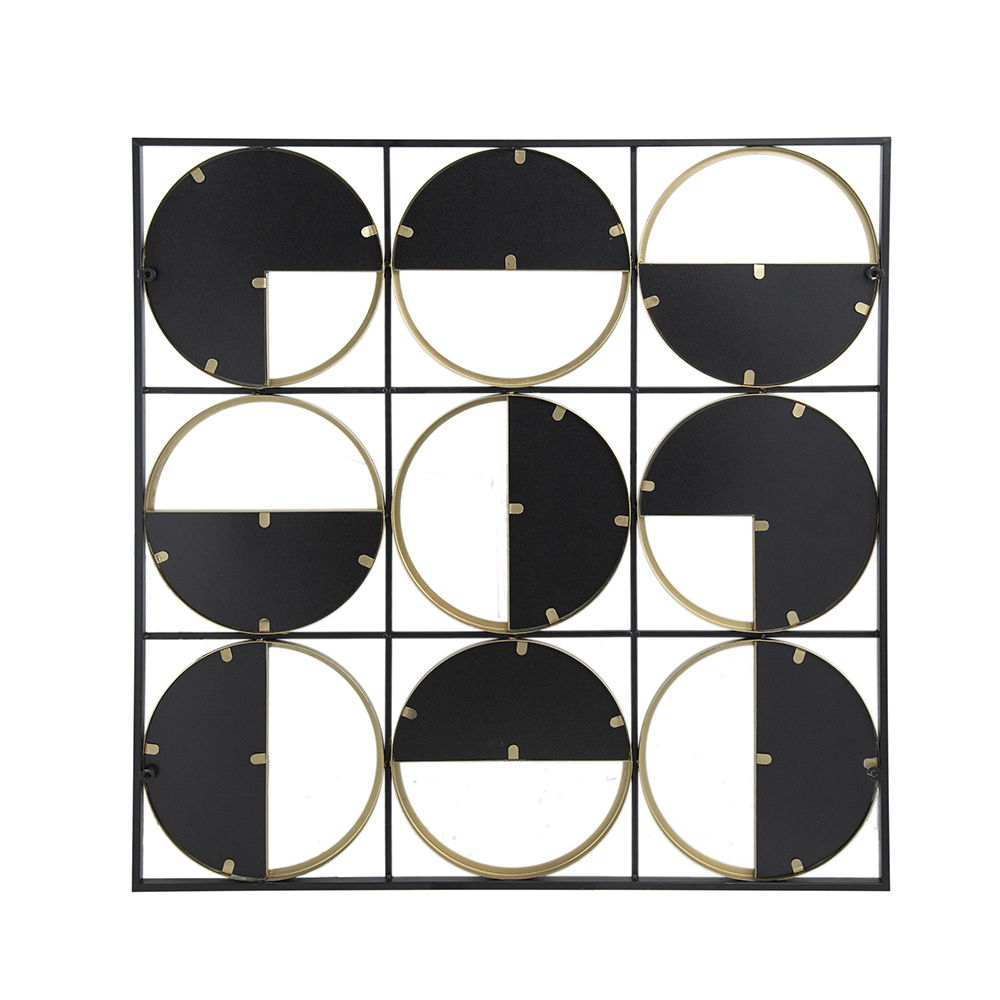 Metal Beaded Accent Mirror with Eclectic Contemporary Design - Gray