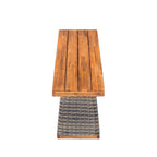 Outdoor Acacia Wood Bench with Teak Finish