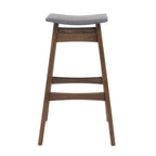 Mid Century Modern Bar Stool Set with Upholstered Seating - Beige or Dark Gray