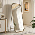 Full Length Mirror With Stand - Antique Gold Floor Mirror for Bedroom