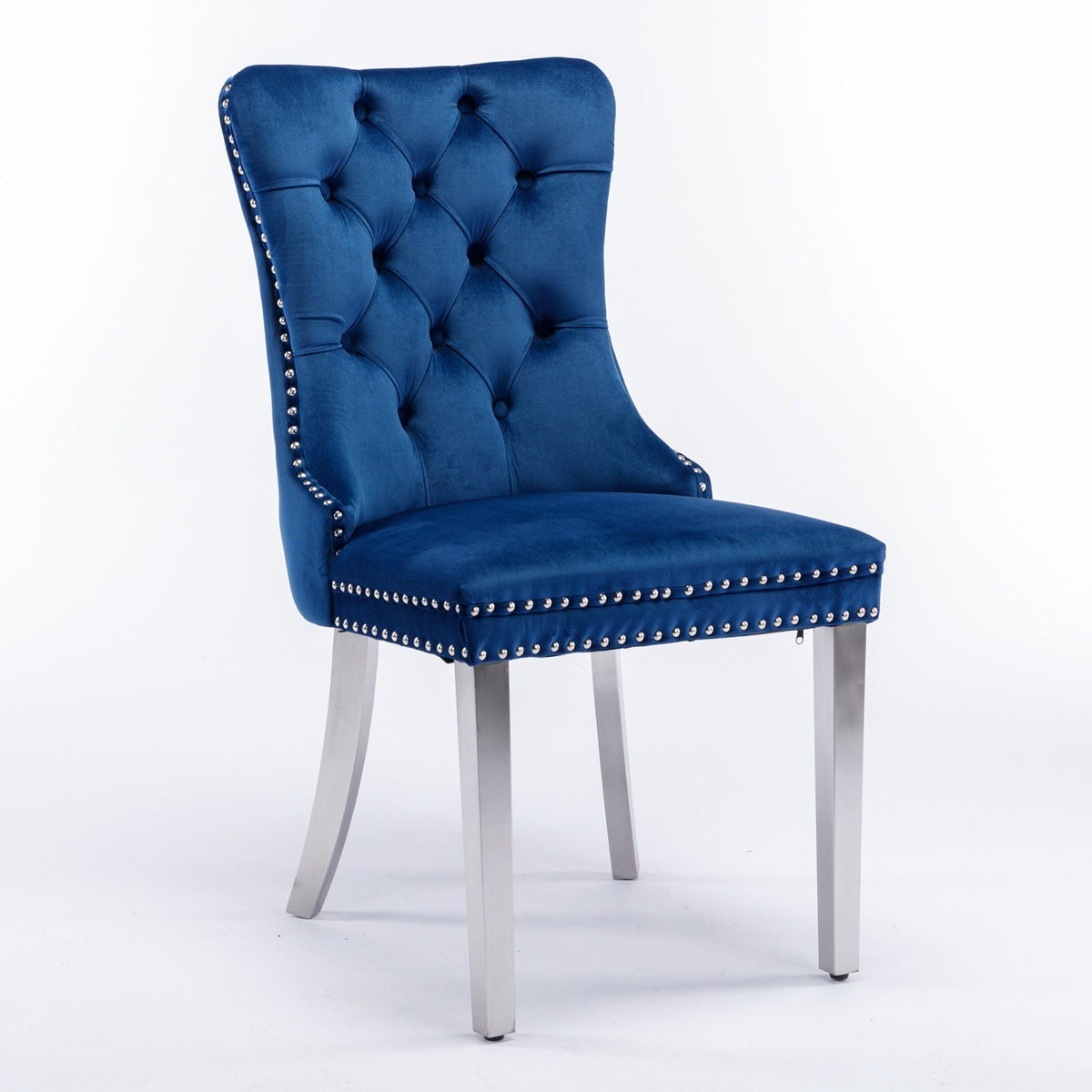 Contemporary Upholstered Dining Chair Set with Nailhead Trim - Multiple Colors