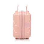 ABS 2-Piece Luggage Set with Spinner Wheels and Combination Lock - Pink