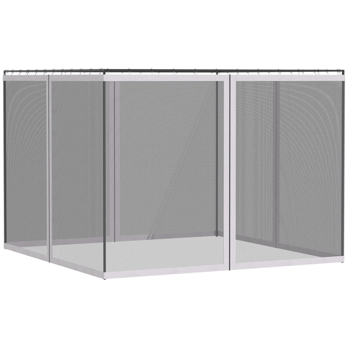 10' x 13' Replacement Mesh Sidewall Netting with Zippers - White