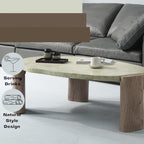 Dayana Coffee Table with Fiber Concrete Construction - Oak / Off White