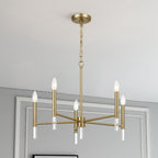 Courtyard 5 Light Candle Chandelier - Clear / Gold