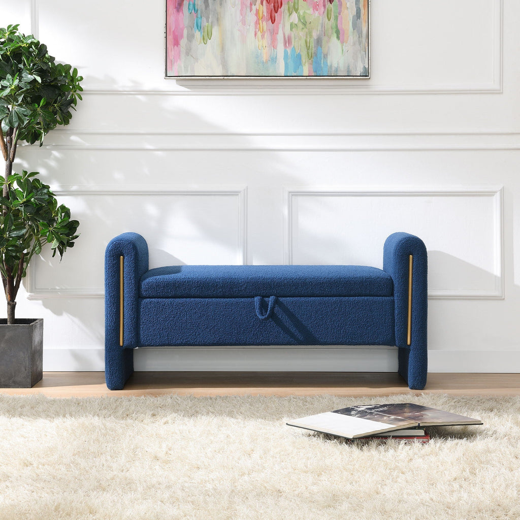 Modern Teddy Upholstered Bed End Bench with Storage - Multiple Colors