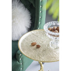 Contemporary Shiny Side Table with Tree Branch Design - Gold
