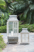 Wooden Candle Lantern Decorative - Ivory