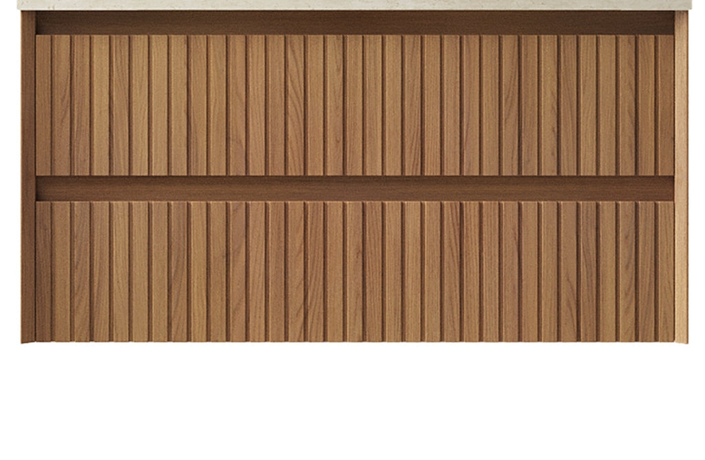 Tilley 36'' Wall-Mounted Cabinet with 2 Drawers - Natural Wood