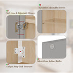 Gray Shaker Solid Wood Bathroom Storage Cabinet with Soft-Close Doors - Gray