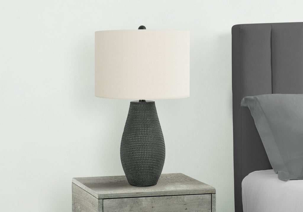 Contemporary Resin Table Lamp with 3-Way Lighting - Black