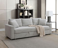 Boucle Sleeper Sectional Sofa with Pull-Out Bed - Beige