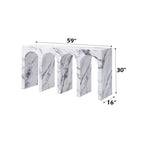 Fritzy Engineered Stone Console Table with Waterproof Faux Marble Surface - Gray or White