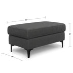 Versatile Mid Century Ottoman with Eco-Friendly Upholstery - Beige or Dark Gray