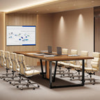 Conference Table for 8–10 People with Cable Management - Brown / Black
