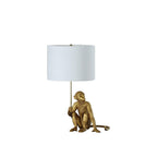 Golden Monkey Table Lamp with Polyresin Base - Gold