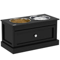 PawHut Large Elevated Dog Bowls with Storage Drawer