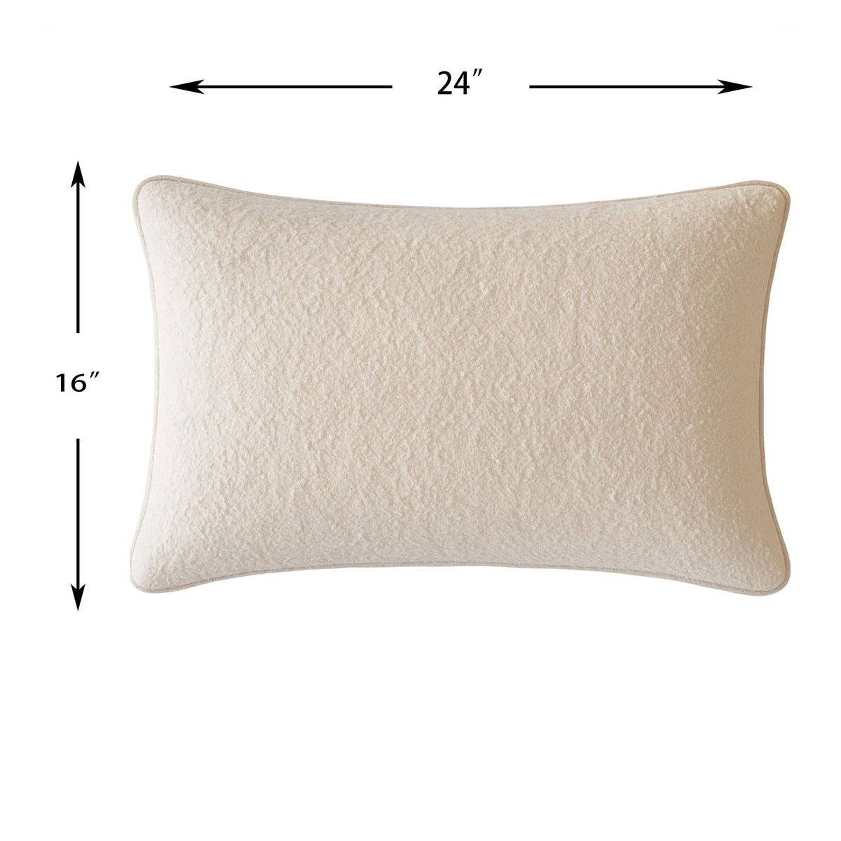 Ivory Textured Throw Pillow with Supportive Fill - Homey Cozy