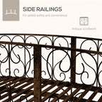 Metal Garden Bridge with Safety Siderails – Steel, 82.75" L