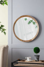Transitional Mango Wood Wall Mirror with Frame - Multiple Colors