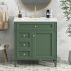 Bathroom Vanity with 2 Drawers and Tip-Out Storage - Multiple Colors