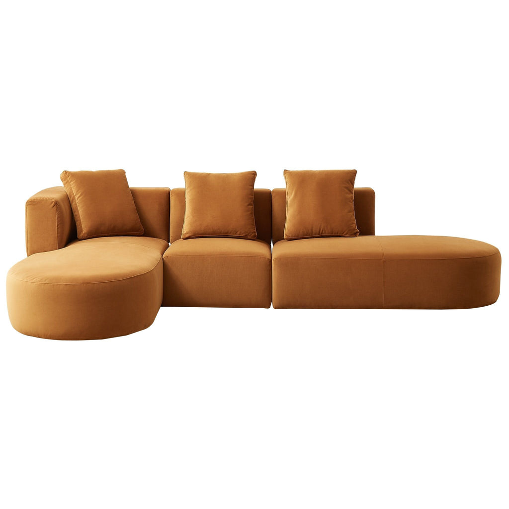 Light Brown Sectional Sofa with Plush Cloud Comfort - Left or Right Facing