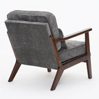 Living Room Chair with Lumbar Pillow and Solid Wood Frame - Dark Gray, Dark Green, Beige