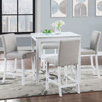 Counter Height 5 Piece Dining Table Set with Upholstered Chairs - Gray, White, Dark Gray