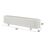 Gloss White TV Stand with Self-Closing Drawers - 94" Wide