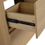 Modern Freestanding Bathroom Vanity Cabinet with Double Drawer - Light Brown or Dark Brown
