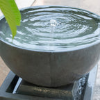 Zen Bowl Outdoor Water Fountain with Relaxing Water Feature - Dark Gray
