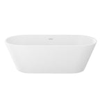 Gloss Freestanding Soaking Bathtub with Overflow and Drain - White