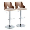 Mid Century Modern Adjustable Barstool Set with Swivel - Pearl Silver or Black
