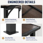 10x10FT PC Roof Carport with Galvanized Steel Frame